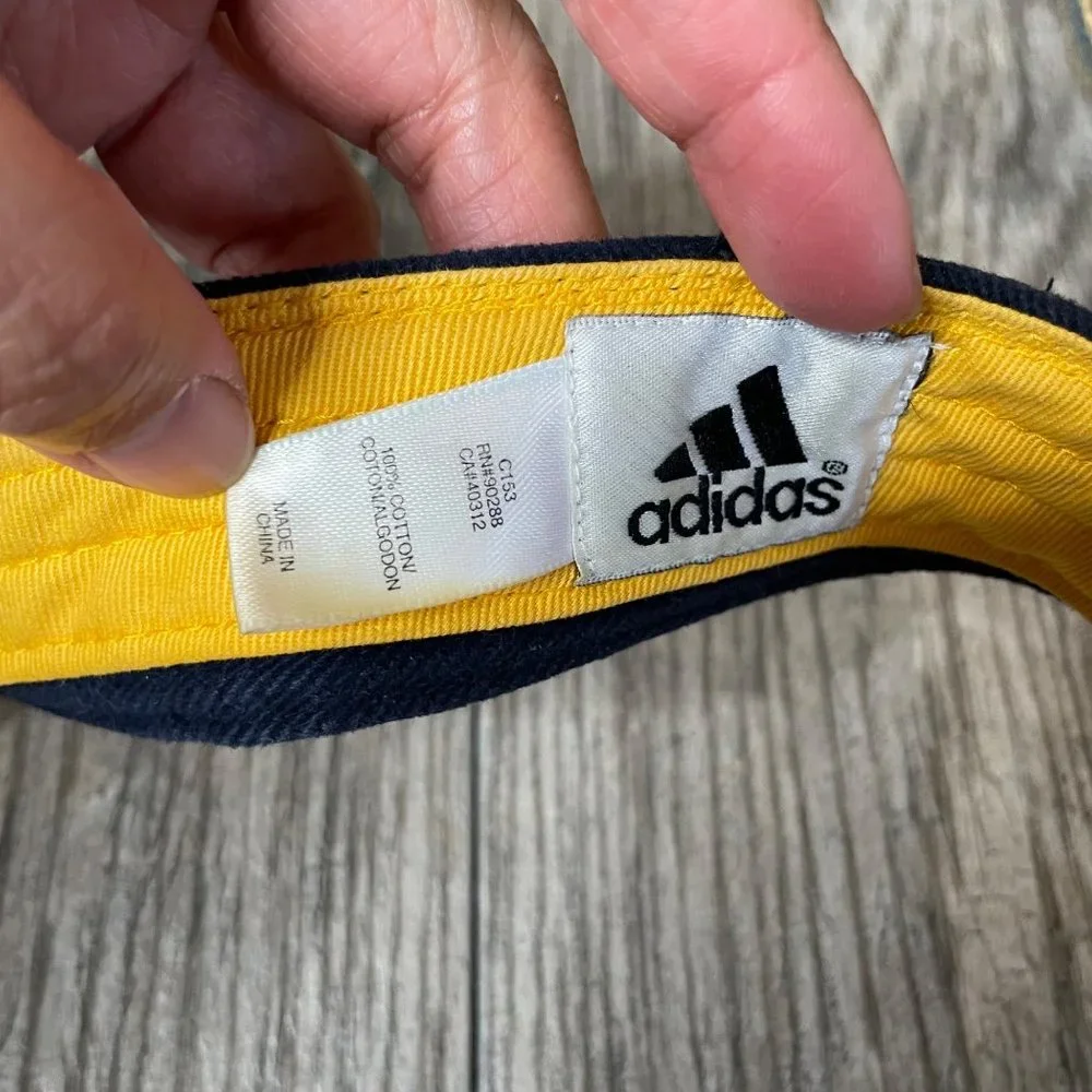 Adidas Retro Blue Yellow Adjustable Strap Visor Blue Yellow Unisex